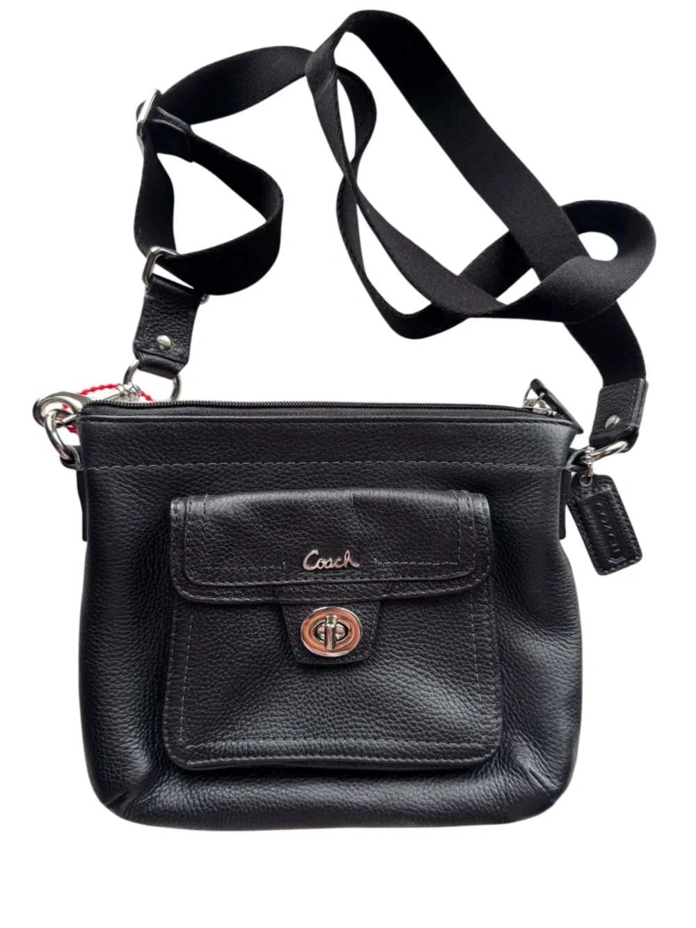 Coach Black Pebbled Leather Crossbody Bag